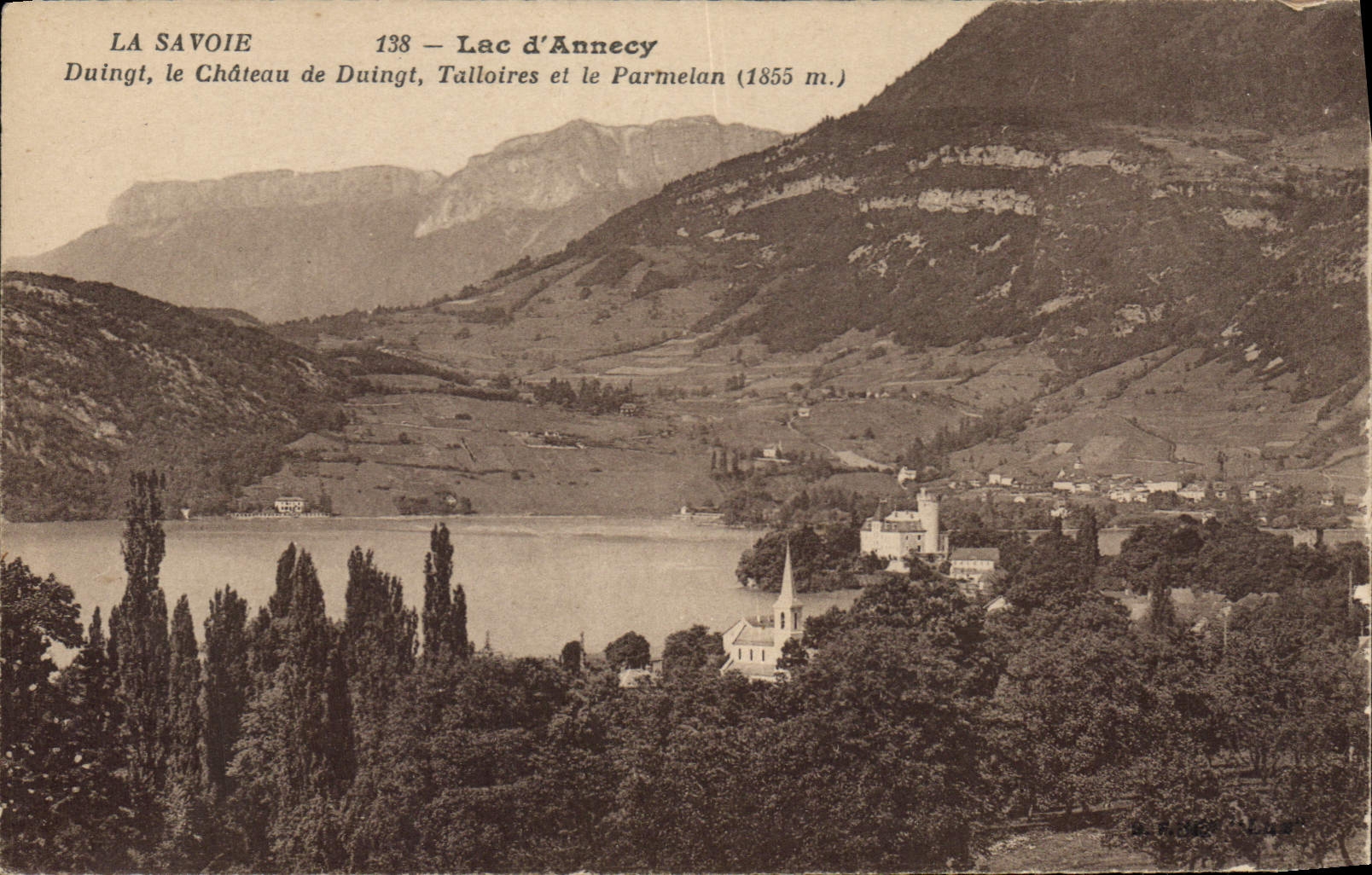 Lac d'Annecy — Duingt, le Château de Duingt, Talloires et le Parmelan (1855 m.) — La Savoie 138