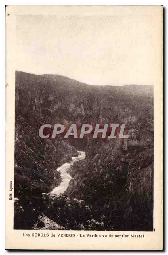 CPA Les Gorges du Verdon Le Verdon vu du sentier Martel 