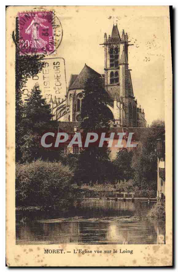 CPA Moret L'Eglise vue sur le Loing 
