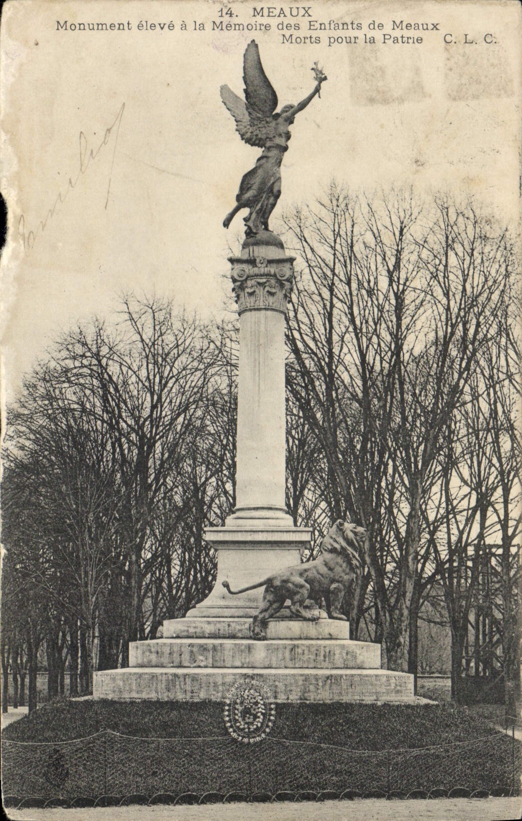 CPA Meaux Monument eleve a la Memoire des Enfants de Meaux Lion