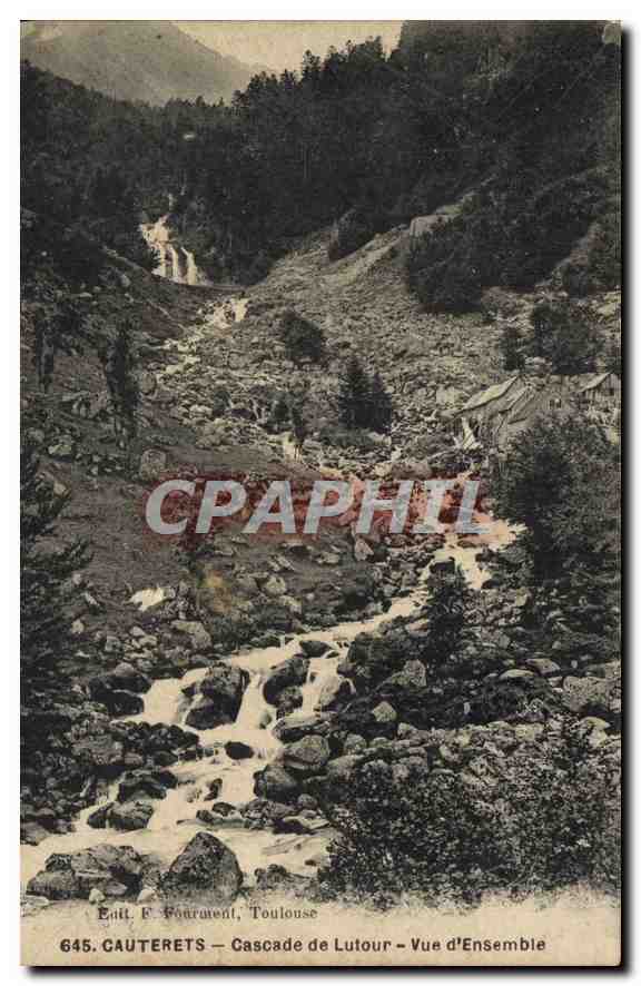 CPA Cauterets Cascade de Lutour Vue d'Ensemble 