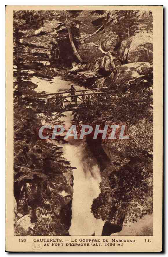 Cauterets — Le Gouffre du Marcadau au Pont d'Espagne (alt. 1496 m.) — LL n°126