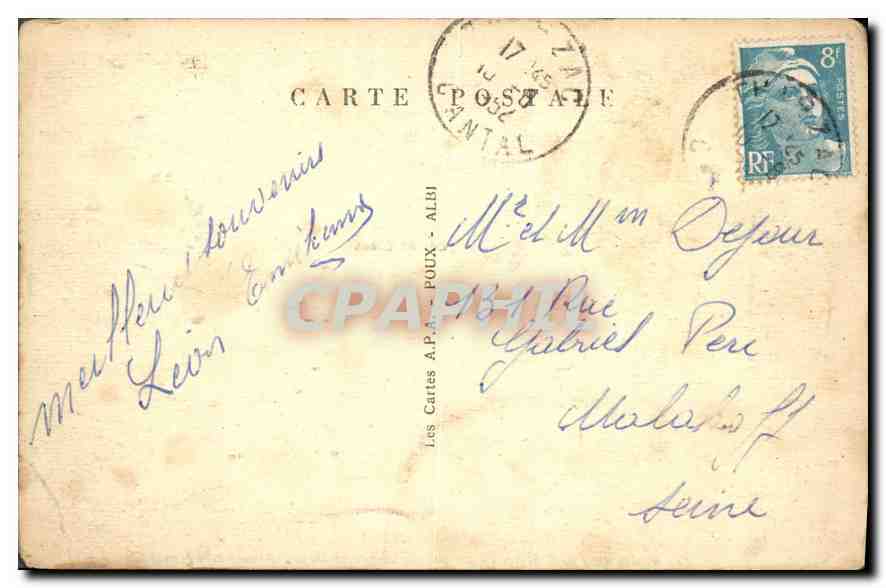CPA Le Cantal Illustre Route dit Puy Mary  — Back