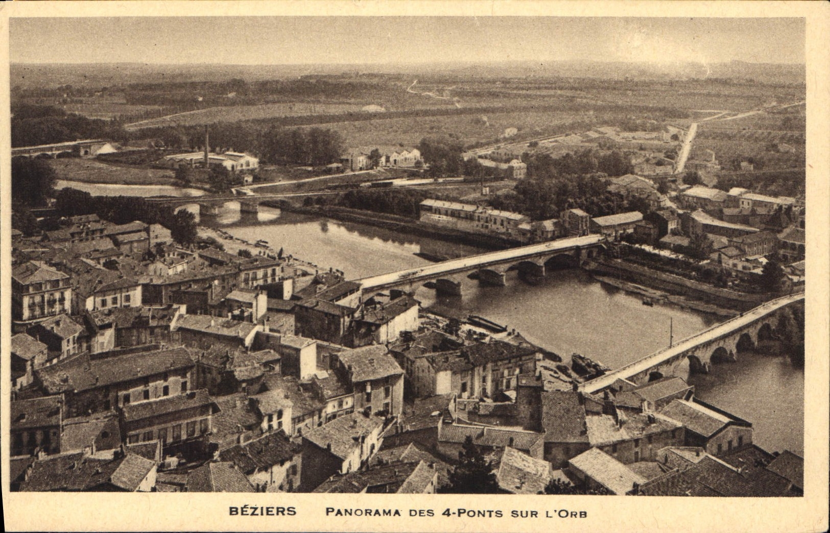 CPA Beziers Panorama des 4 Ponts sur L'Orb 