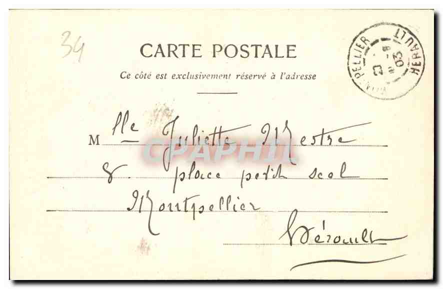 CPA Montpellier Fontaine des Trois Graces  — Rückseite