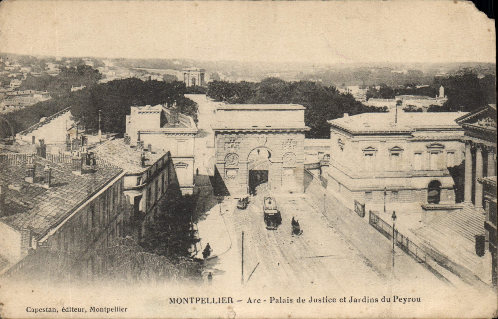 CPA Montpellier Arc Palais de Justice et Jardins du Peyrou 