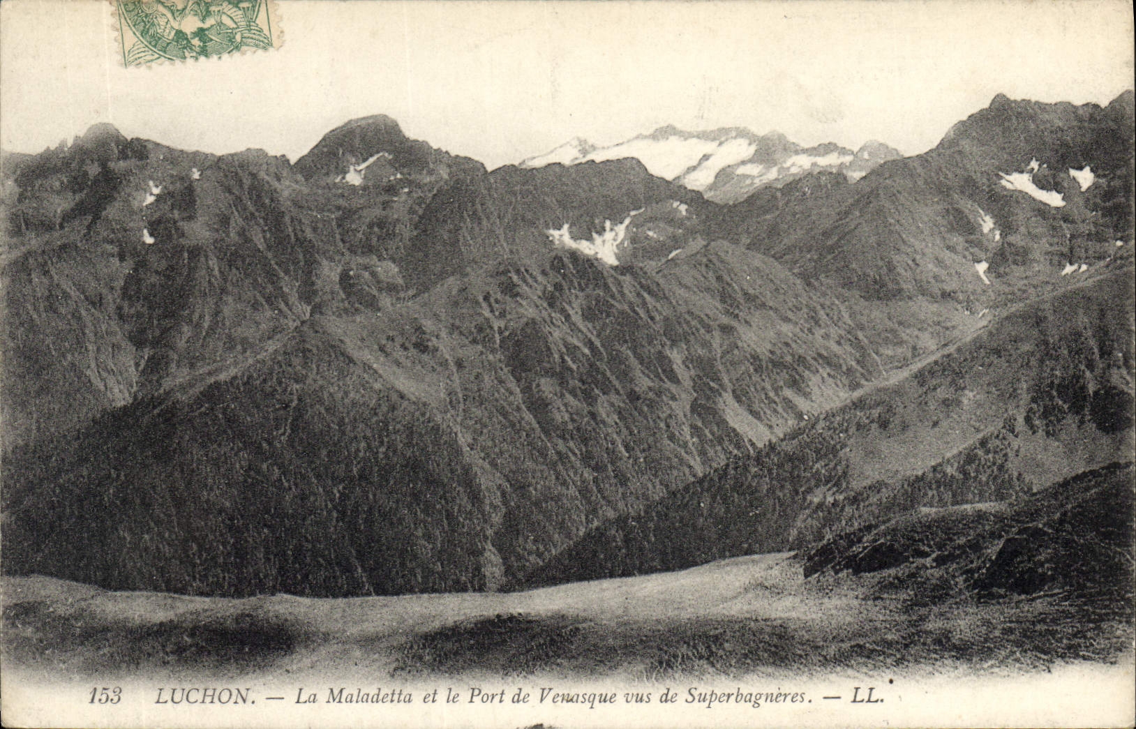 La Maladetta et le Port de Venasque vus de Superbagnères — LUCHON — LL — n°153