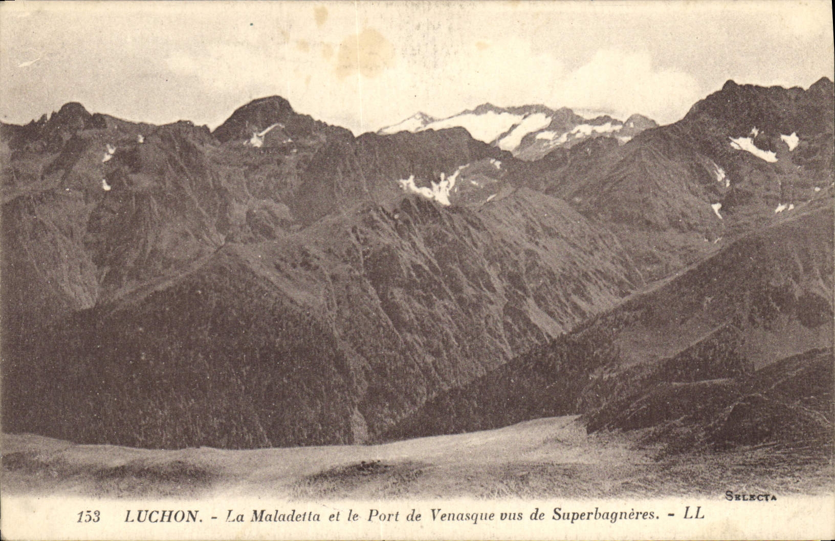 CPA Luchon La Maladetta et le Port de Venasque vus de Superbagneres 