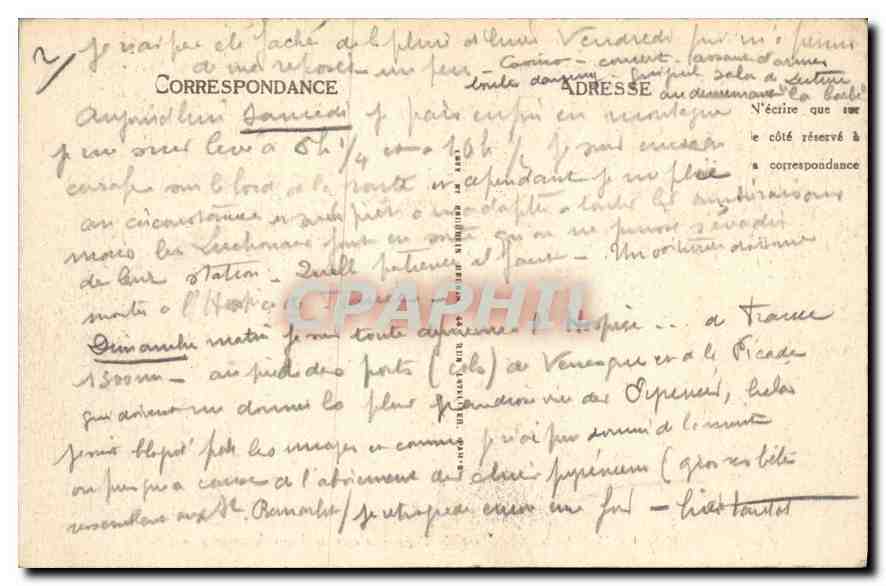 CPA Luchon La Maladetta et le Port de Venasque vus de Superbagneres  — Rückseite