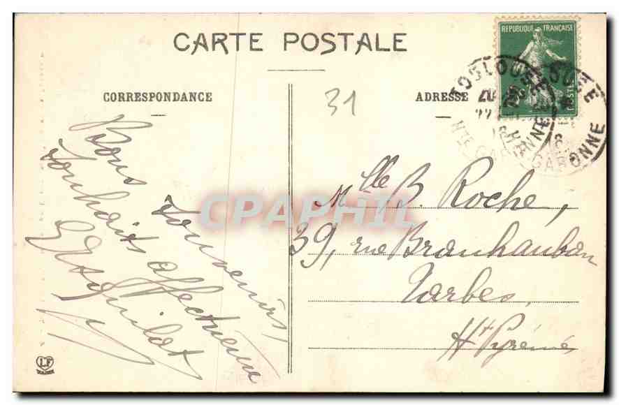 CPA Toulouse Hotel de Clary dit Hotel de Pierre  — Verso