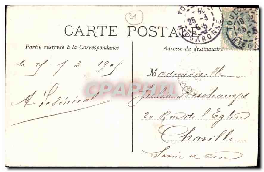 CPA Toulouse Hotel d'Assezat  — Verso