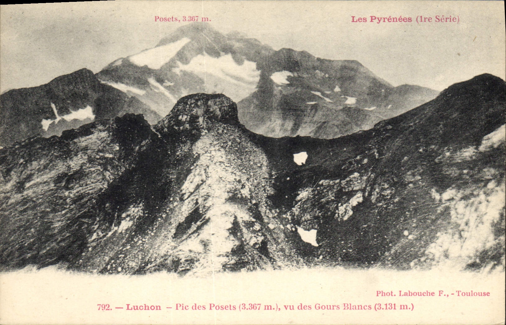 CPA Luchon Pic des Posets vu des Gours Blancs 
