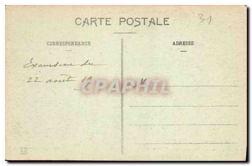 CPA Luchon Granges Point d'Apret des Voitures pour le Lac d'Or  — Back