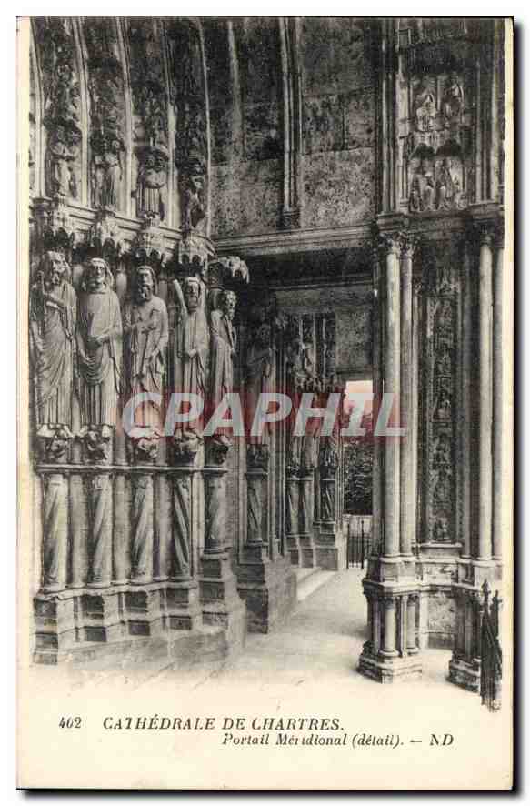 CPA Cathedrale de Chartres Portail Meridional detail 