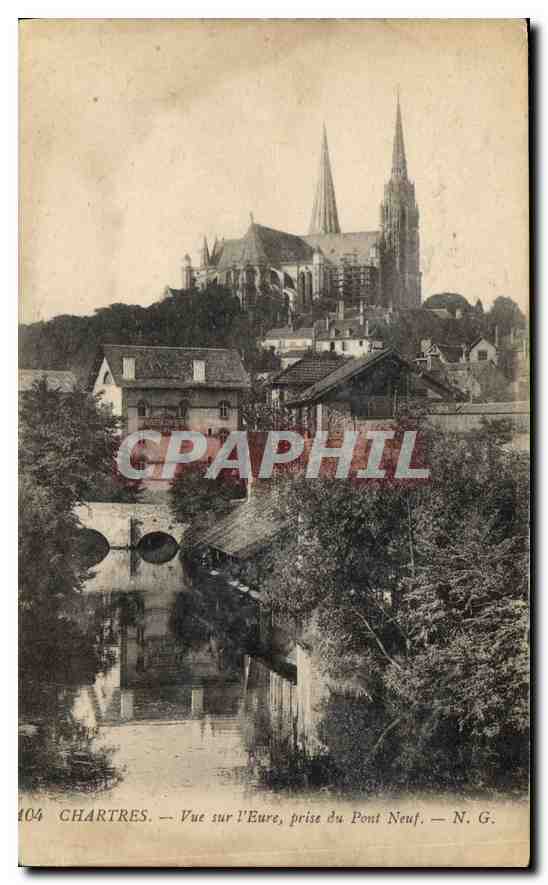 Chartres — Vue sur l'Eure, prise du Pont Neuf — N.G.