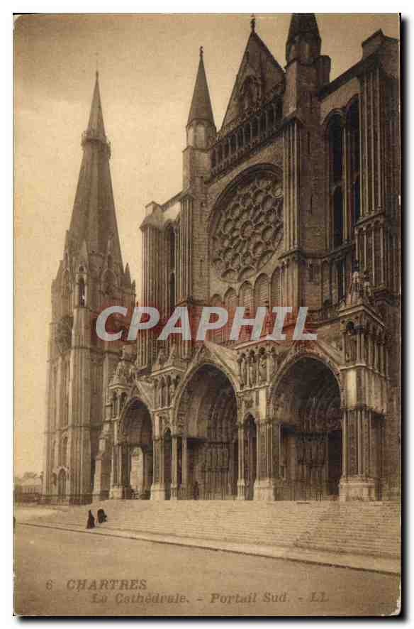 CPA Chartres la Cathedrale Portail Sud 