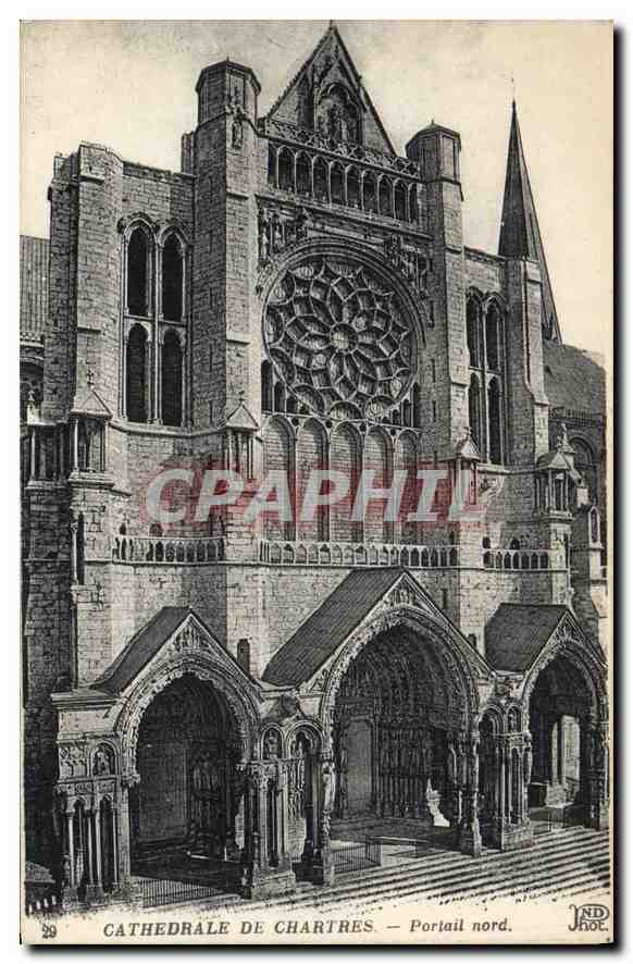 CPA Cathedrale de Chartres Portail nord 