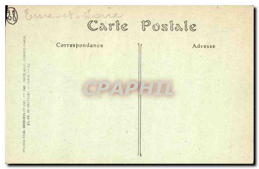 CPA Cathedrale de Chartres Portail nord  — Verso