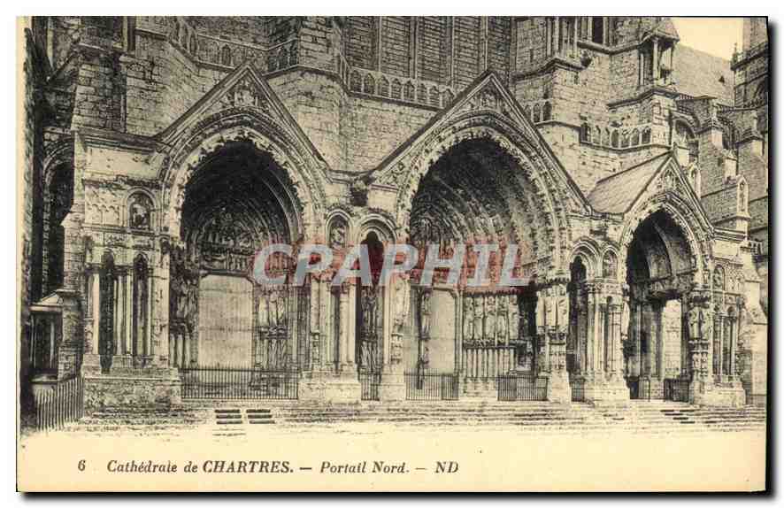 CPA Cathedrale de Chartres Portail Nord 