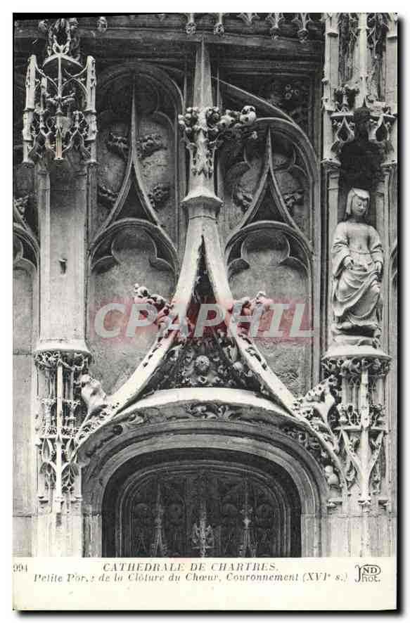CPA Cathedrale de Chartres Petite Porte de la Cloture du Choeur Couronnement XVI S 