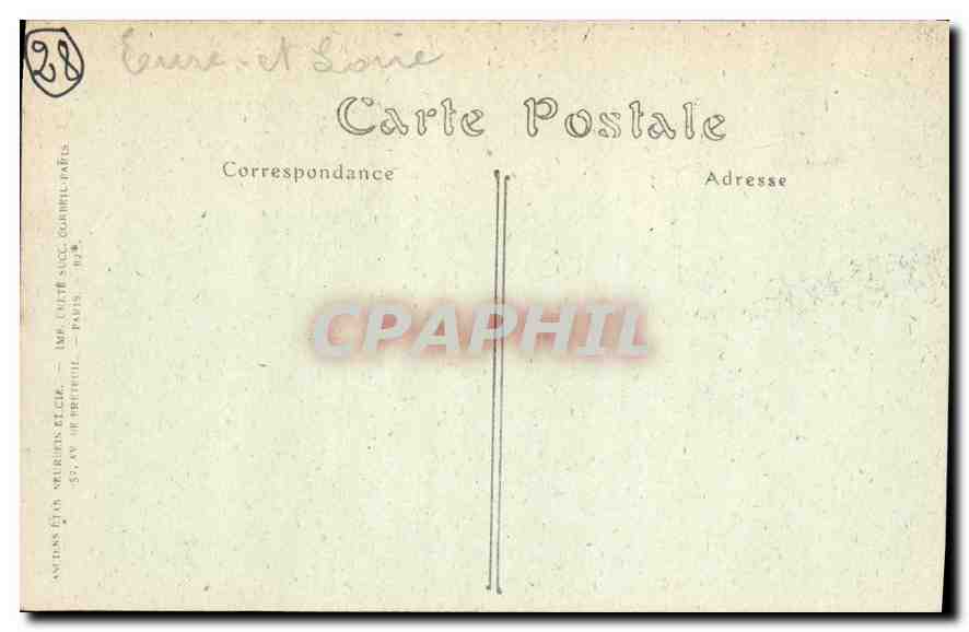 CPA Cathedrale de Chartres Portail Sud  — Verso