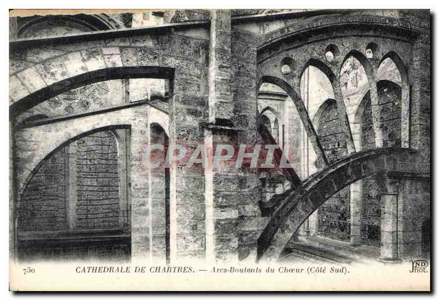 CPA Cathedrale de Chartres Ares Boutants du Choeur Cote Sud 
