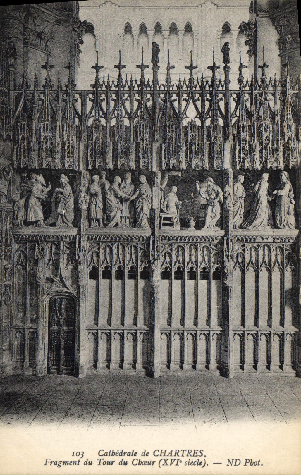 CPA Cathedrale de Chartres Fragment du Tour du Choeur XVI siecle 