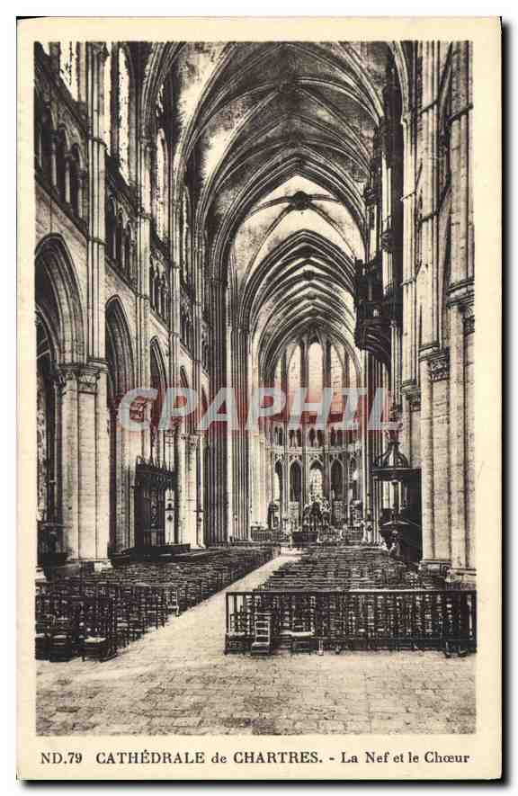CPA Cathedrale de Chartres la Nef et le Choeur 