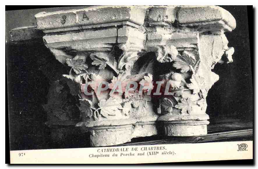 Cathédrale de Chartres — Chapiteau du Porche sud (XIIIe siècle) — JND. Phot. Paris