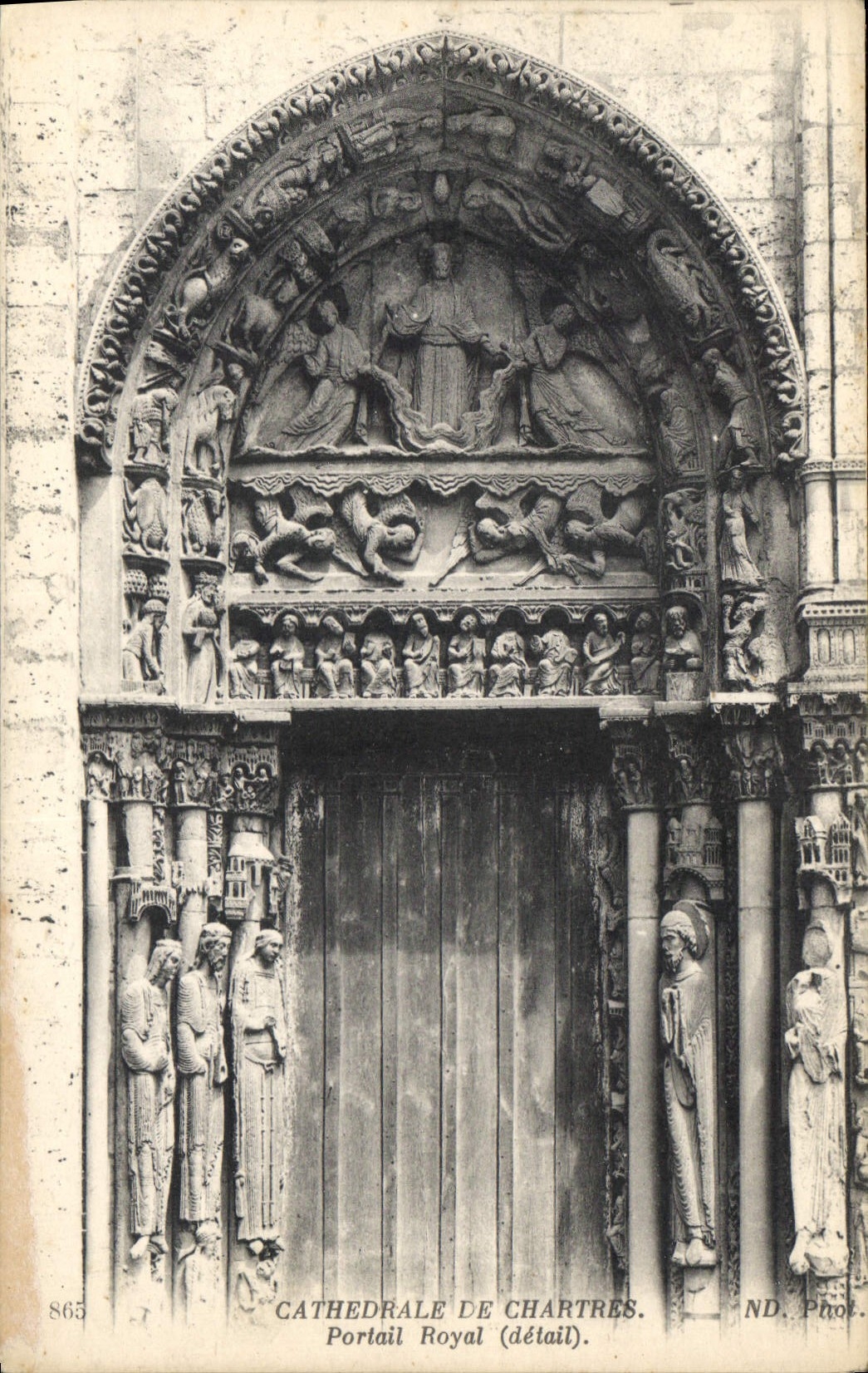 CPA Cathedrale de Chartres Portail Royal detail 