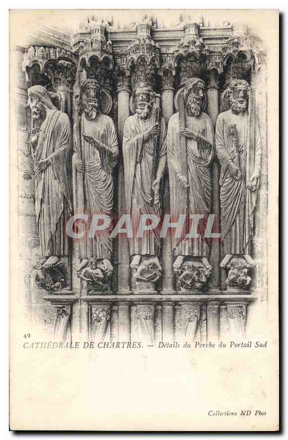 CPA Cathedrale de Chartres Details du Porche du Portail Sud 