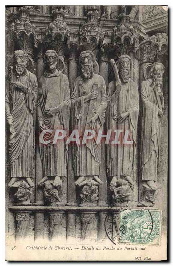 CPA Cathedrale de Charles Details du Porche du Portail Sud 