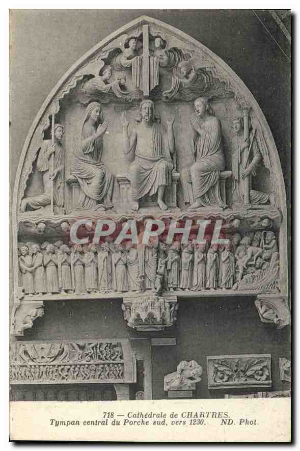 CPA Cathedrale de Chartres Tympan central du Porche Sud vers 1230 