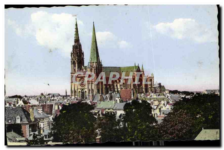 CPA Chartres Vue generale de la Cathedrale cote Sud 