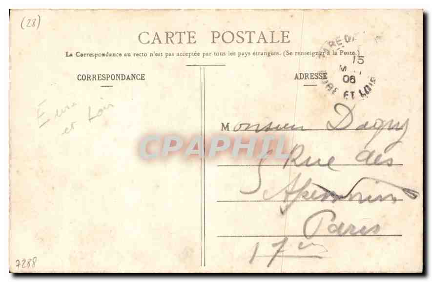 Dreux — Vue générale prise du Château — Ch. Éros — Rückseite