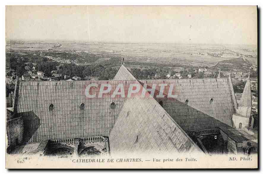 CPA Cathedrale de Chartres vue prise des Toits 