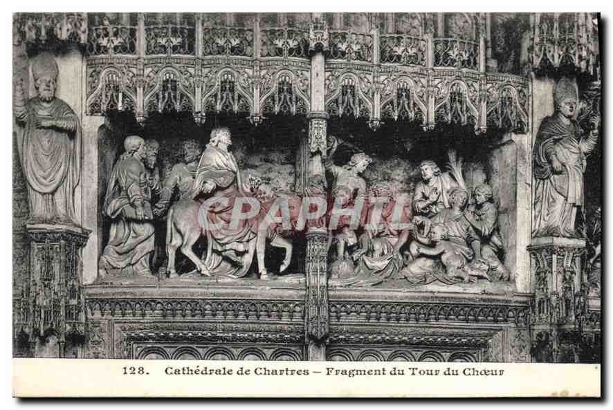 CPA Cathedrale de Chartres Fragment du Tour du Choeur 