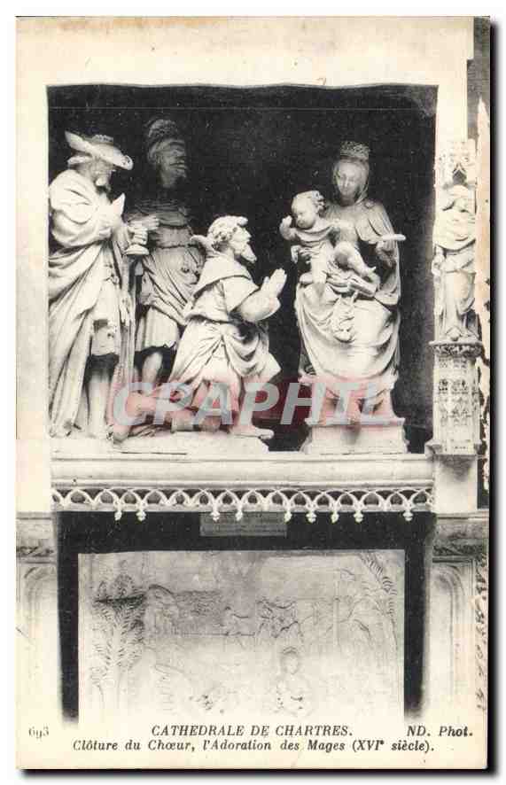 Cathédrale de Chartres — Clôture du Chœur, L'Adoration des Mages (XVIe siècle) — ND. Phot.