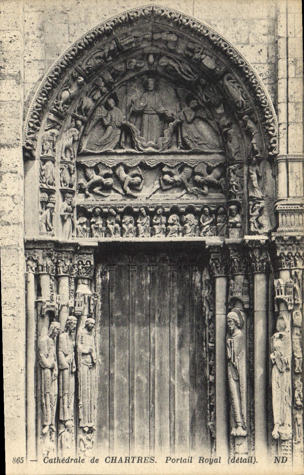 CPA Cathedrale de Chartres Portail Royal detail 