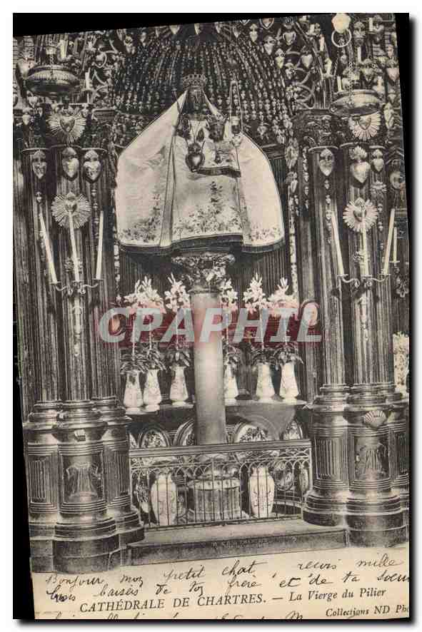 CPA Cathedrale de Chartres La Vierge du Pilier 