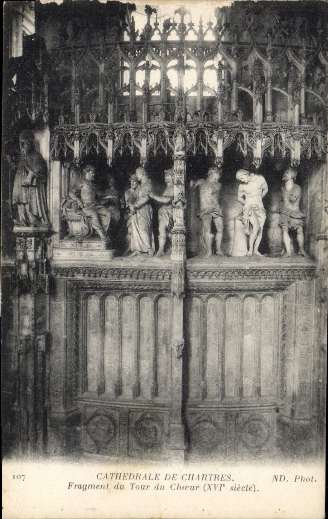 Cathédrale de Chartres — Fragment du Tour du Chœur (XVIe siècle) — ND. Phot. n°107