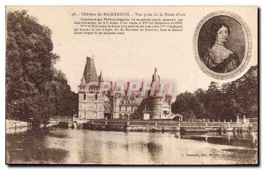 Château de Maintenon — Vue prise de la Pièce d'eau — O. Foucault, édit. Bruges