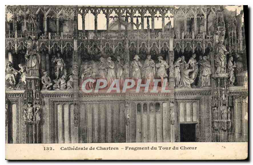 CPA Cathedrale de Chartres Fragment du Tour du Choeur 
