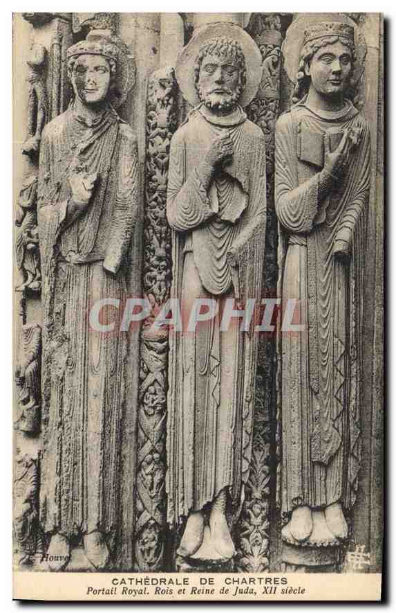 CPA Cathedrale de Chartres Portail Royal Rois et Reine de Juda XII siecle 