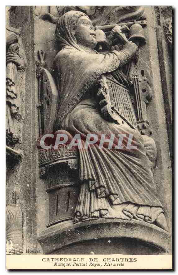 CPA Cathedrale de Chartres Musique Portail Royal XII siecle 