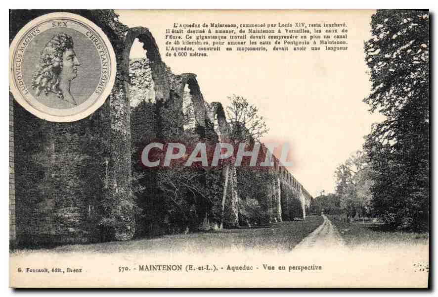 CPA Maintenon E et L Aqueduc vue en perspective 