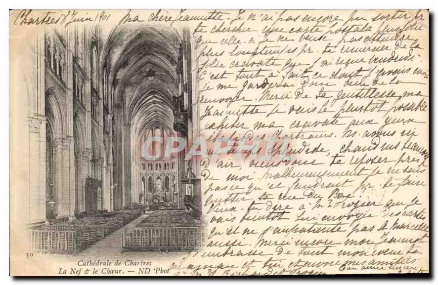 Cathédrale de Chartres — La Nef & le Chœur — ND 'Pbol' — n°30