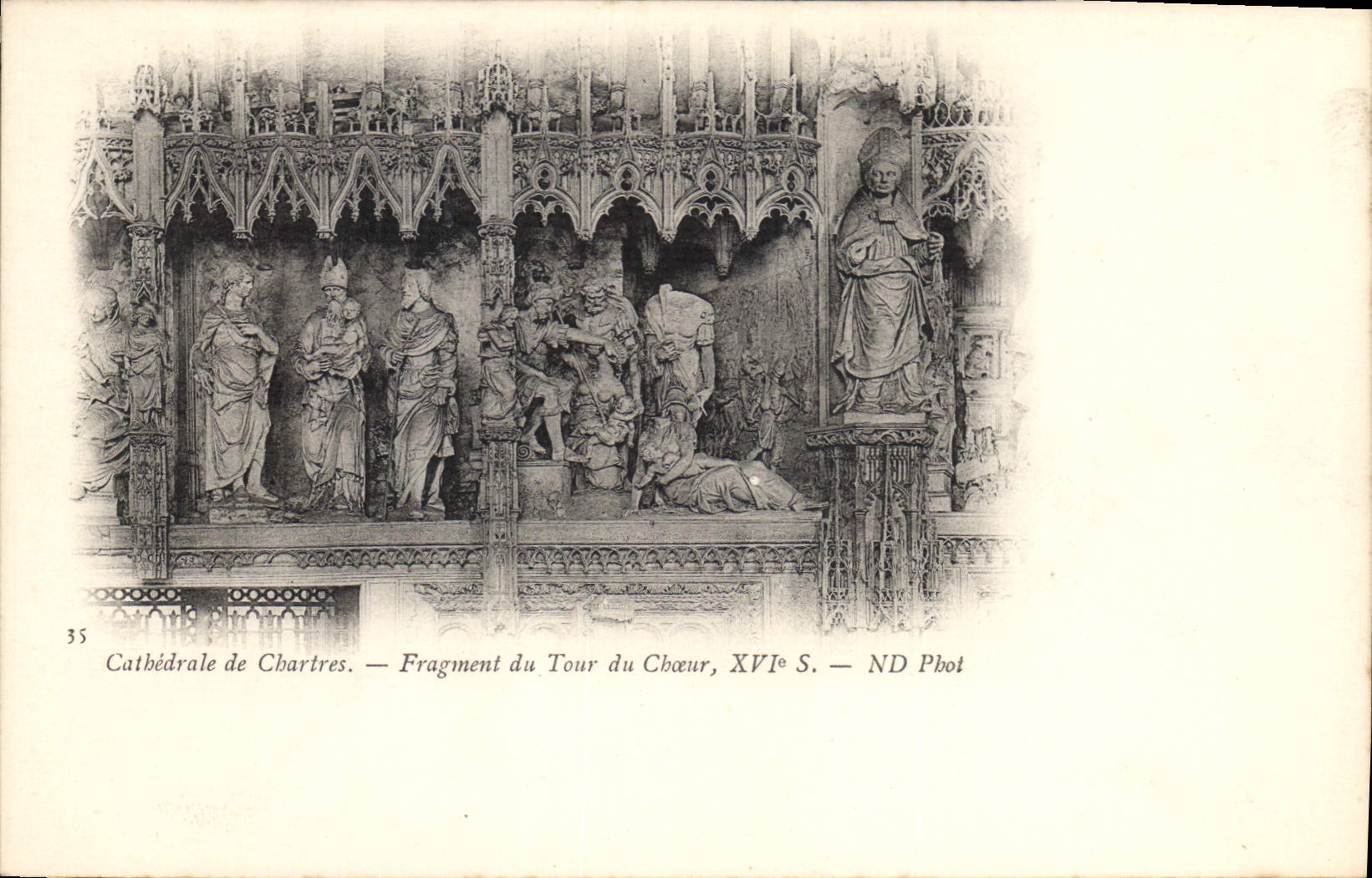 Cathédrale de Chartres — Fragment du Tour du Chœur, XVIe S. — ND Phot