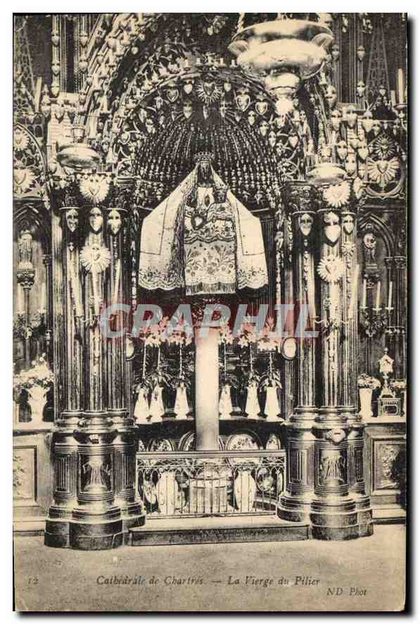 CPA Cathedrale de Chartres La Vierge du Pilier 