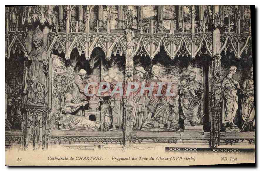 CPA Cathedrale de Chartres Fragment du Tour du Choeur XVIs 